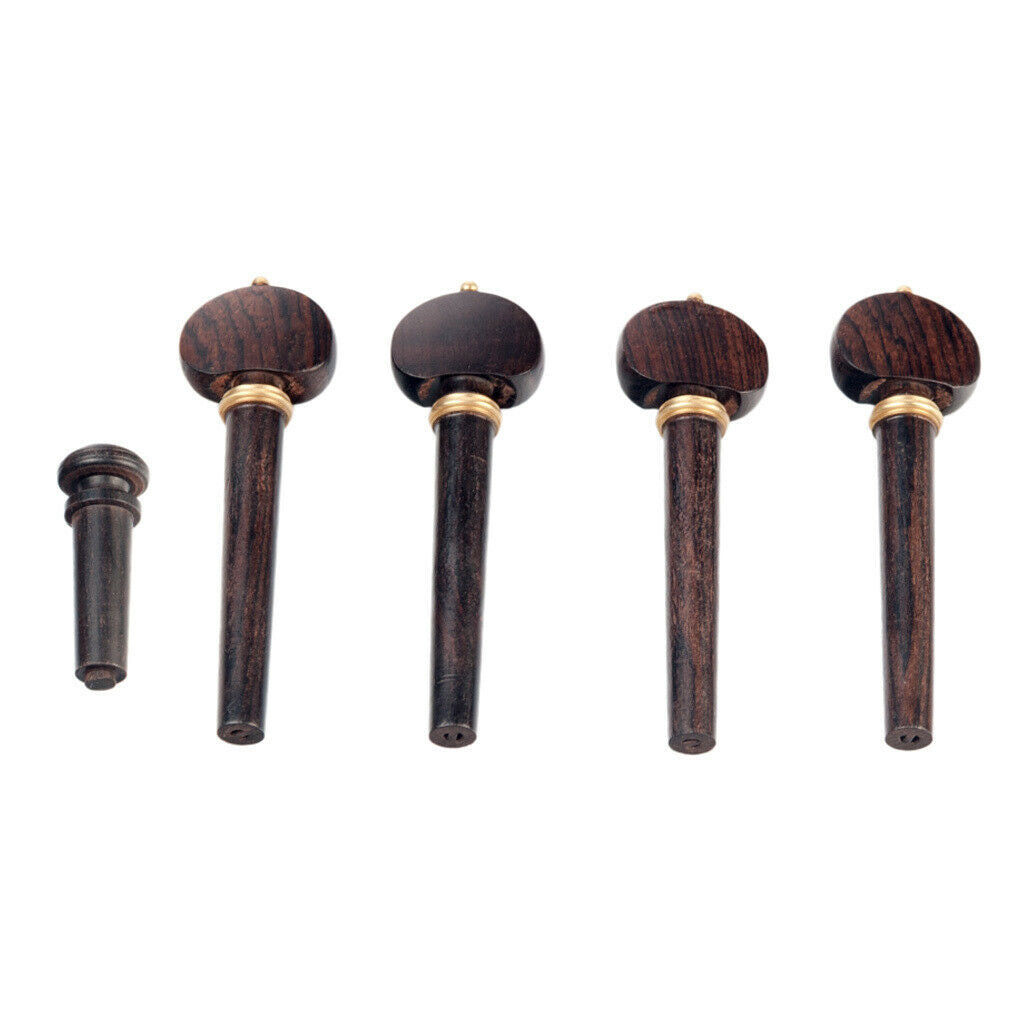 1 Set Violin Tuning Pegs + Endpin for 4/4 Size Violin Replacement Parts