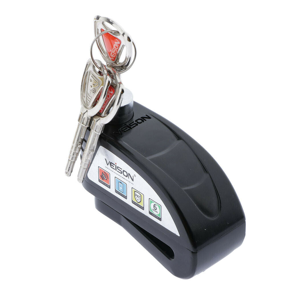 6mm Motorcycle Bike Anti-theft Brake Disc Wheel Alarm Security Lock Loud