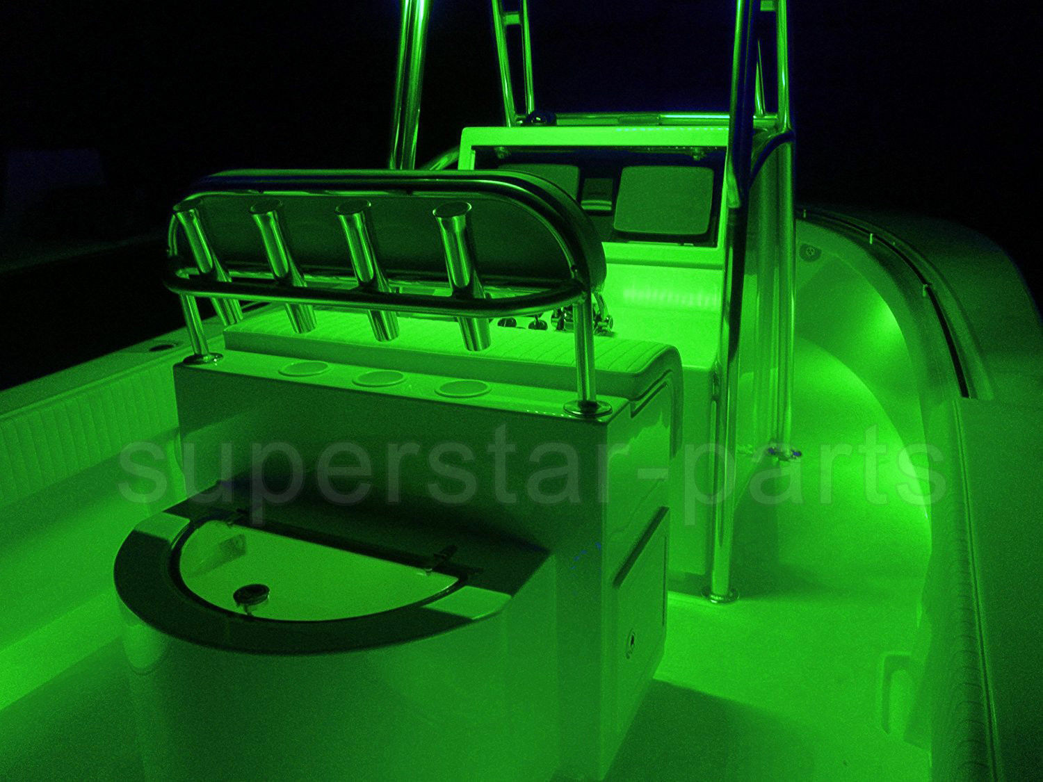Green LED BOAT PLUG LIGHT GARBOARD BRASS DRAIN 3/4" NPT MARINE UNDERWATER FISH