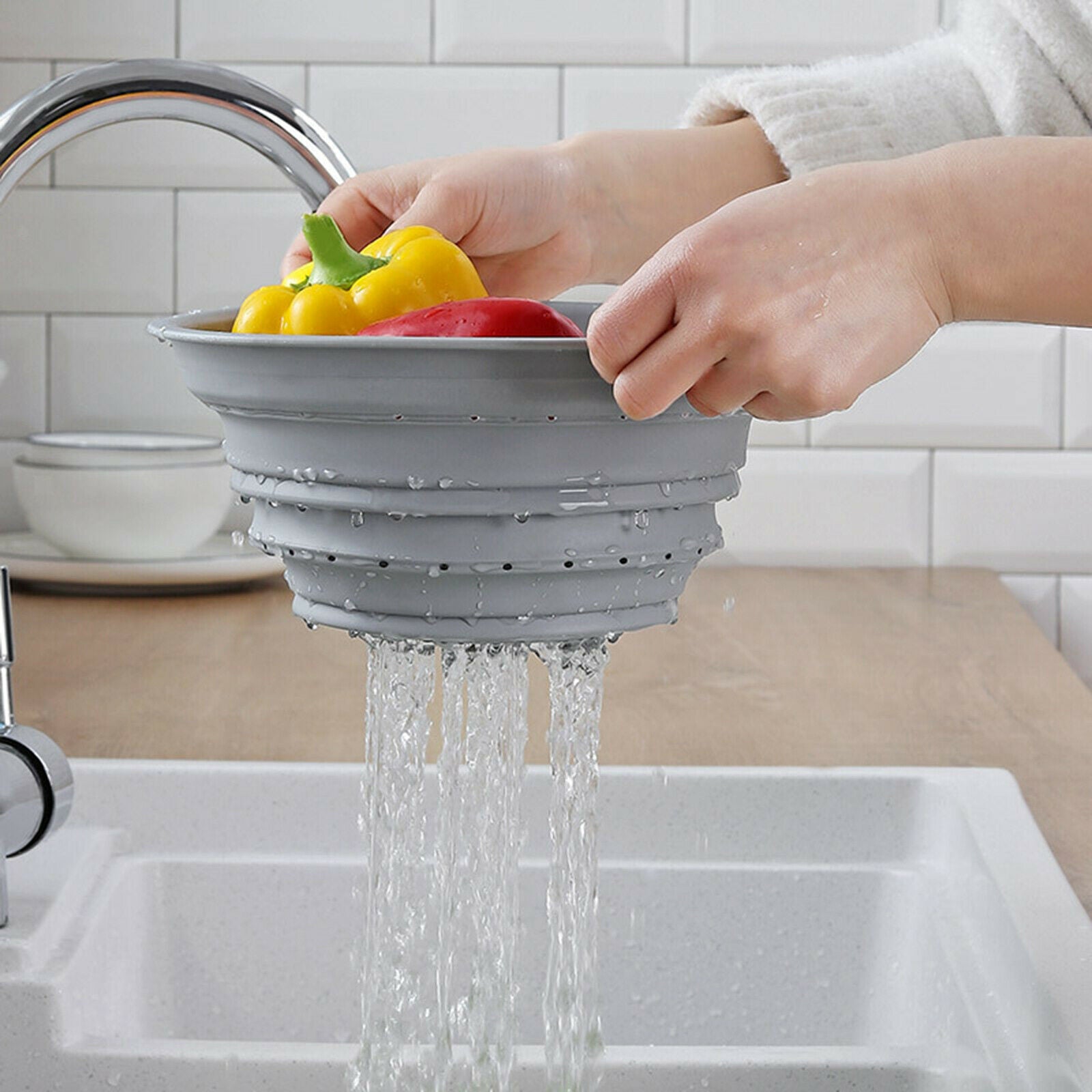 3 in 1 Cutting Board Collapsible Drain Basket Fruit for Kitchen Kitchen Tool