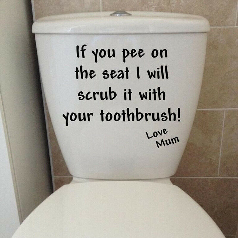 toilet lid wall stickers Decals Decoration waterproof IF YOU PEE ON THE SEAT XC