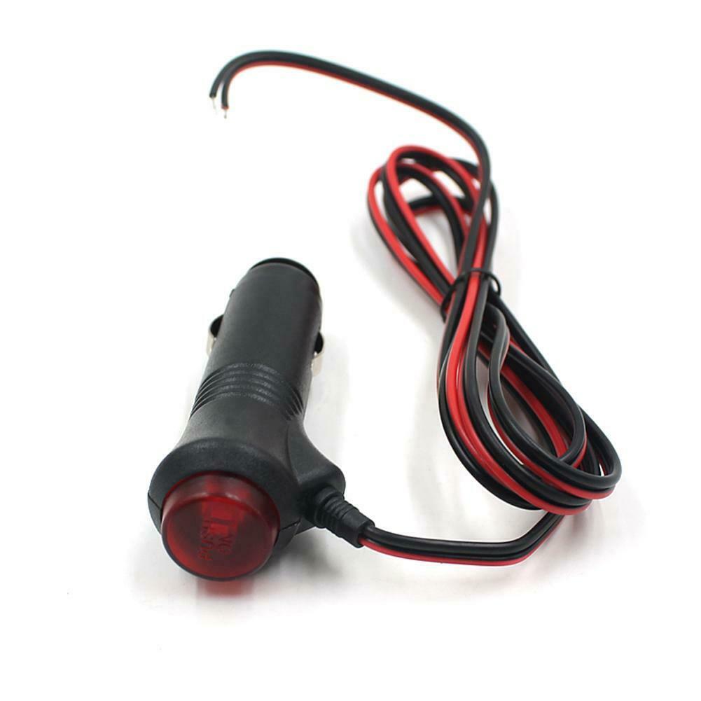 12V 24V Car Motorcycle Cigarette Lighter Socket Plug with Switch 1.5m/4.9ft