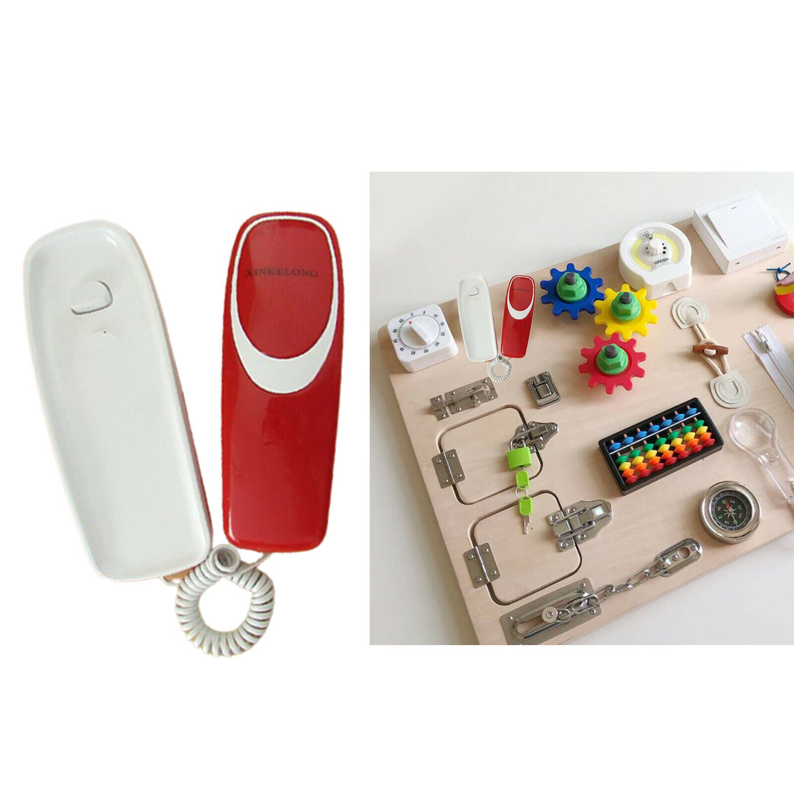 Child Busy Board DIY Accessories Telephone Landline Activity Board Montessori
