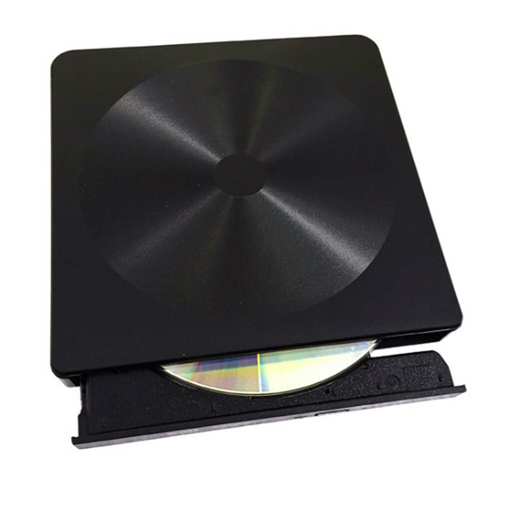 External USB CD Burner Writer DVD ROM Drive Player Black For PC &