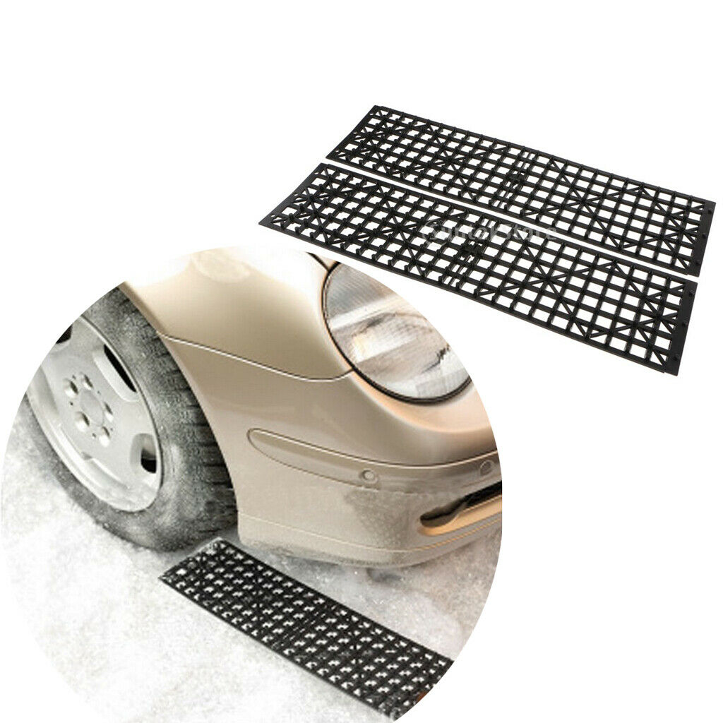 2pcs Plastic Auto Traction Mats Tire Grip Aid Emergency Pad Anti Skid Plates