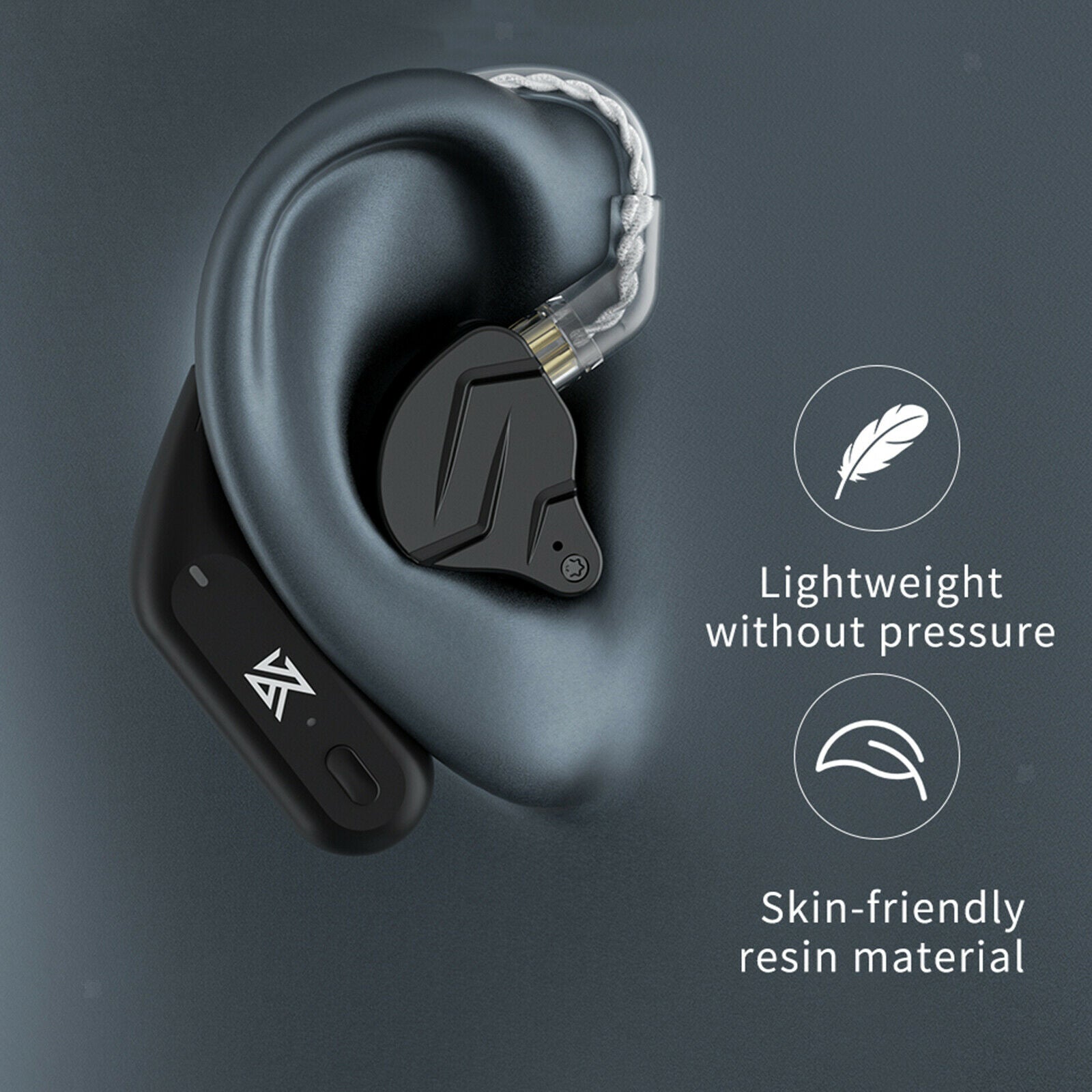 Bluetooth 5.2 Ear Hook Compatible with 0.75/0.78mm Pin Earphones For KZ C Pin
