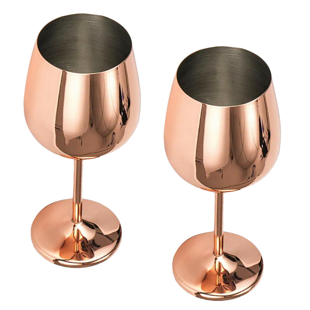 Stainless Steel Wine Glass Goblet White or Red Wine Drinking Glasses Cup 2pc