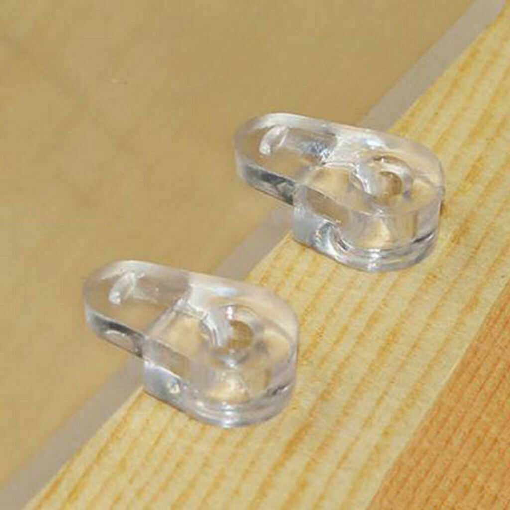 100X Plastic Glass Clips Mirror Screen Retainers Cabinet Furniture Fix Clips MR5