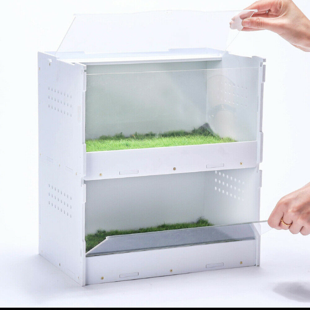 Double-deck Reptile Breeding Box House Cage for Lizard Geckos Frog Turtle