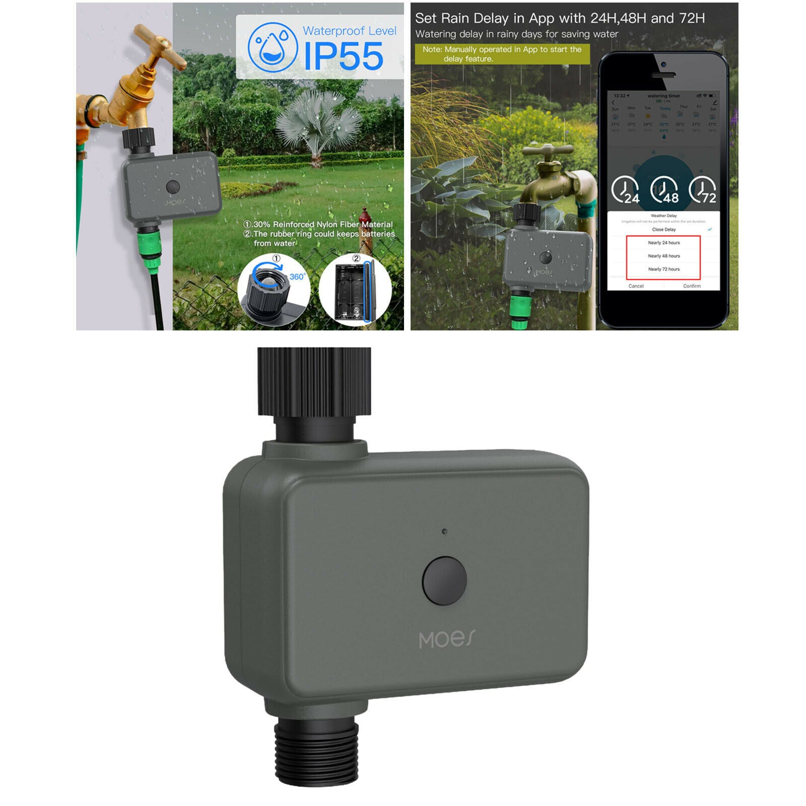 Bluetooth Water Timer Programmable IP55 Waterproof Manual for Outdoor Garden