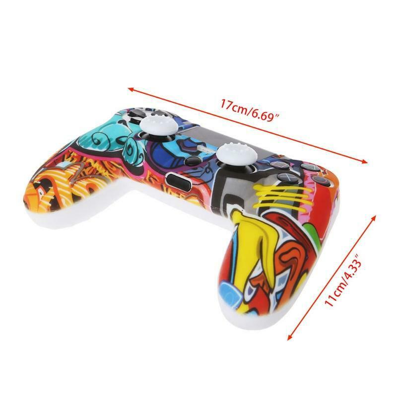 Multicolor Style Silicone Gamepad Cover Case + 2 Joystick Cap For PS4 Controller
