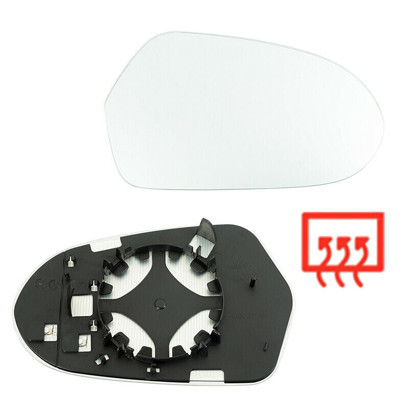 Pair Fit Audi A6 11-18 Rearview Mirror Glasses Lens Clear Heated w/Backing Plate