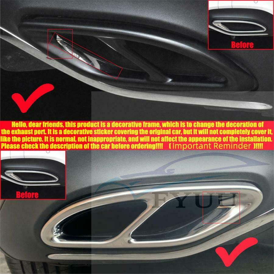 For Mercedes-Benz E-Class W212 W213 Pair Rear Cylinder Exhaust Pipe Cover Trim