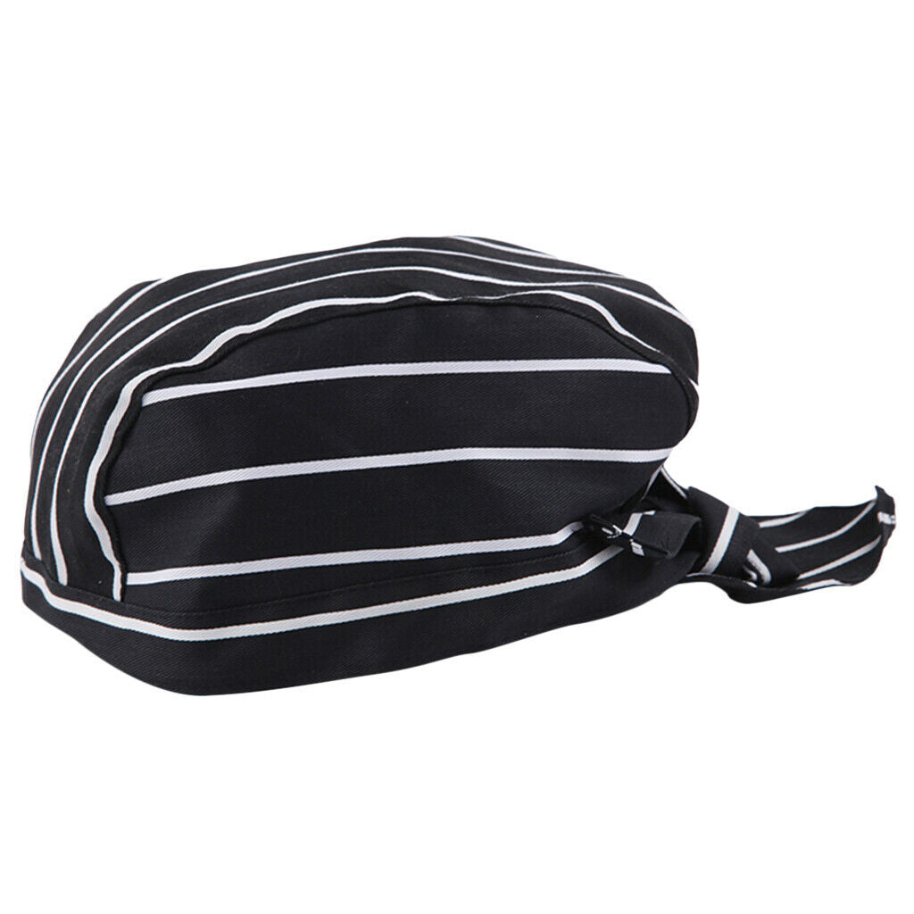 2 Pieces Unisex Catering Chef's Headwrap Bandana Hat Head Do Tied Caps