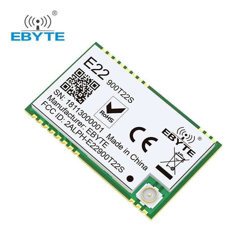 SX1262 868MHz 915MHz LoRa UART E22-900T22S Wireless Transceiver SMD 22dBm Module