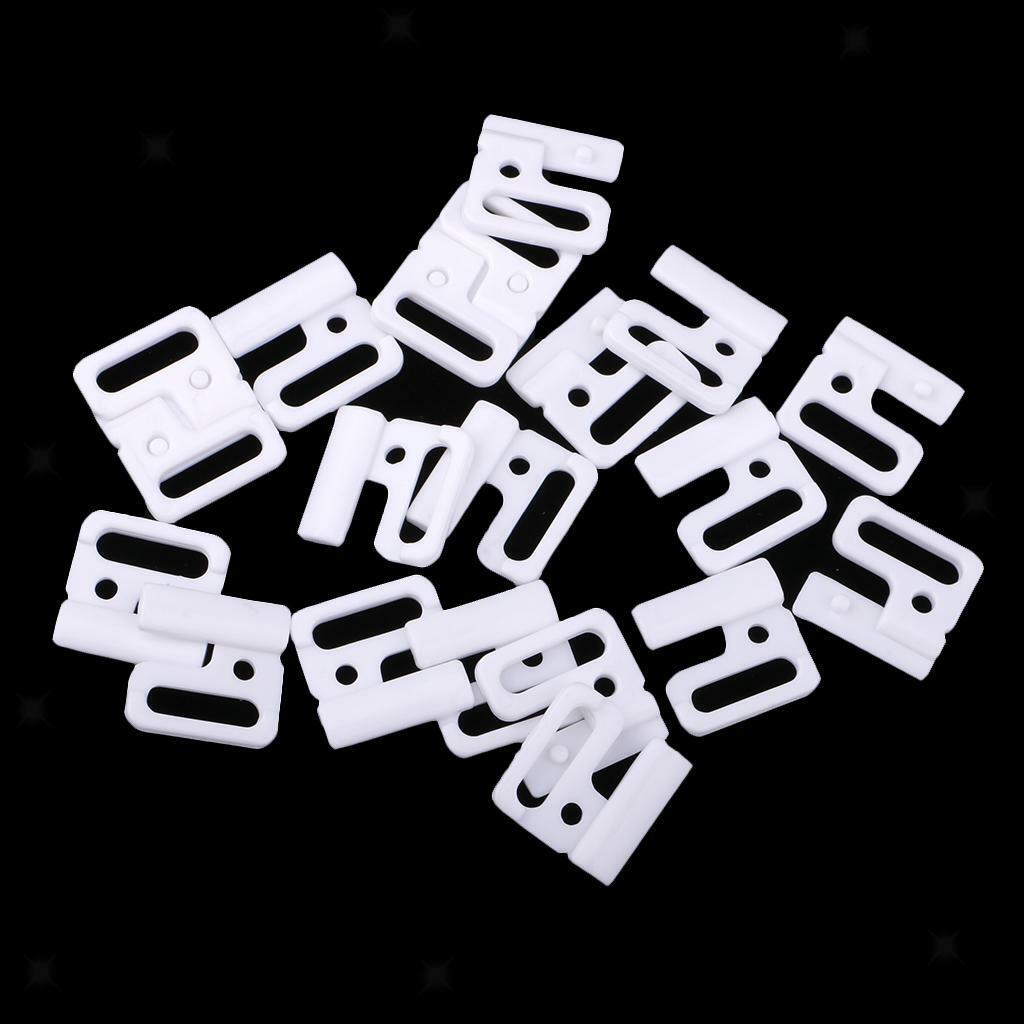 20 Pairs Bikini Clips Snap Plastic Tie Hook Bra Strap Buckle Swimwear Clasps