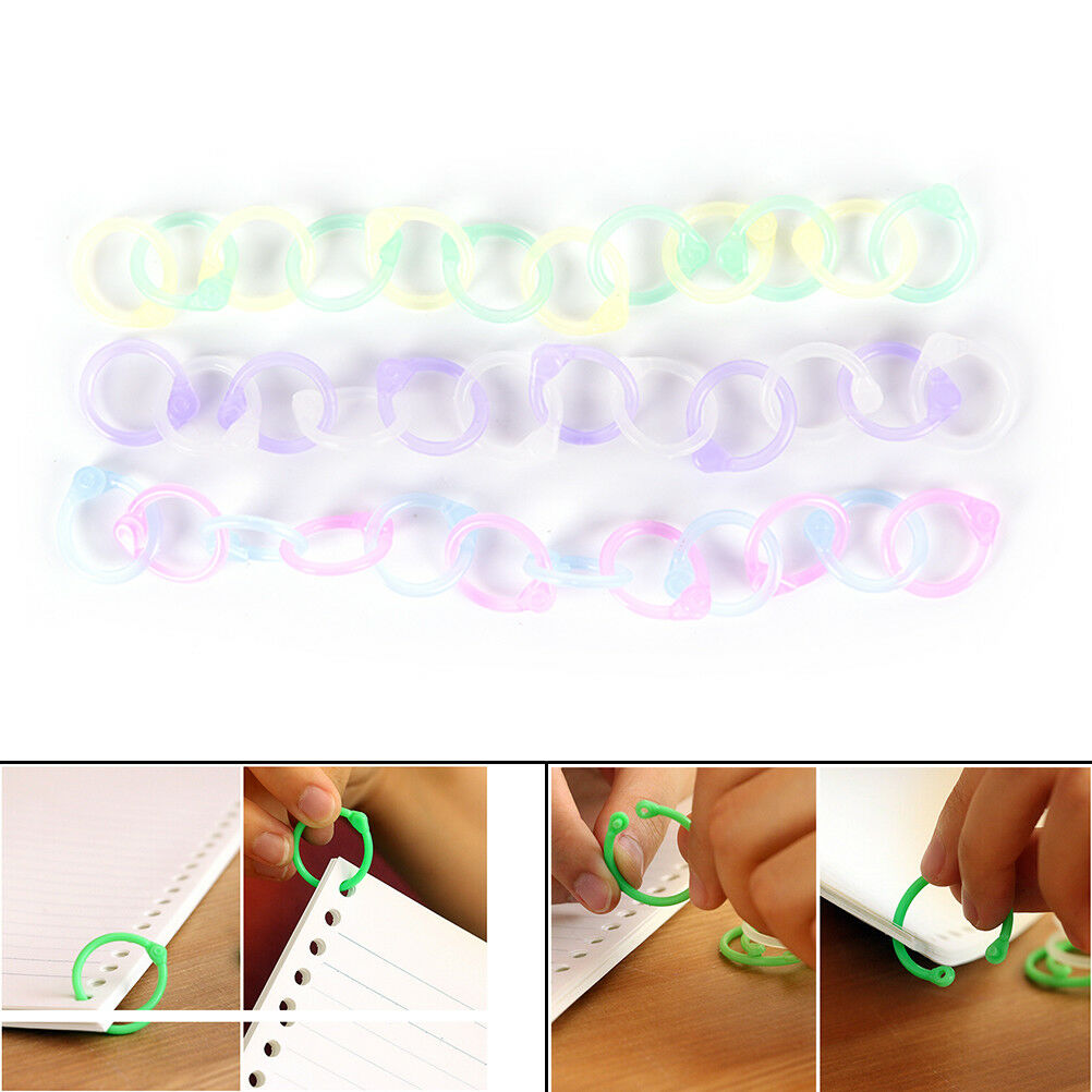 12x Easy Ring Paper Book Loose Leaf Binder Keychain Key Stationer.l8