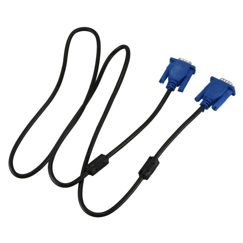 Black Blue VGA 15 pins Male to Male Plug Cable Computer Monitor Wire Cable 1.5W7