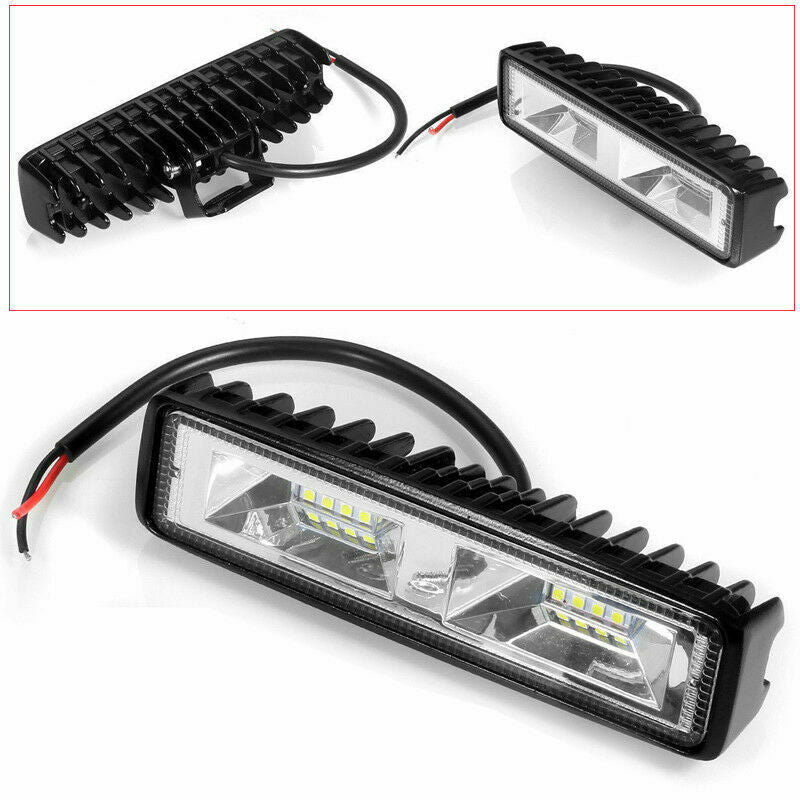 6'' 48W 16LED Work Light Flood Beam Bar Car SUV Front OffRoad Driving Fog Lamps
