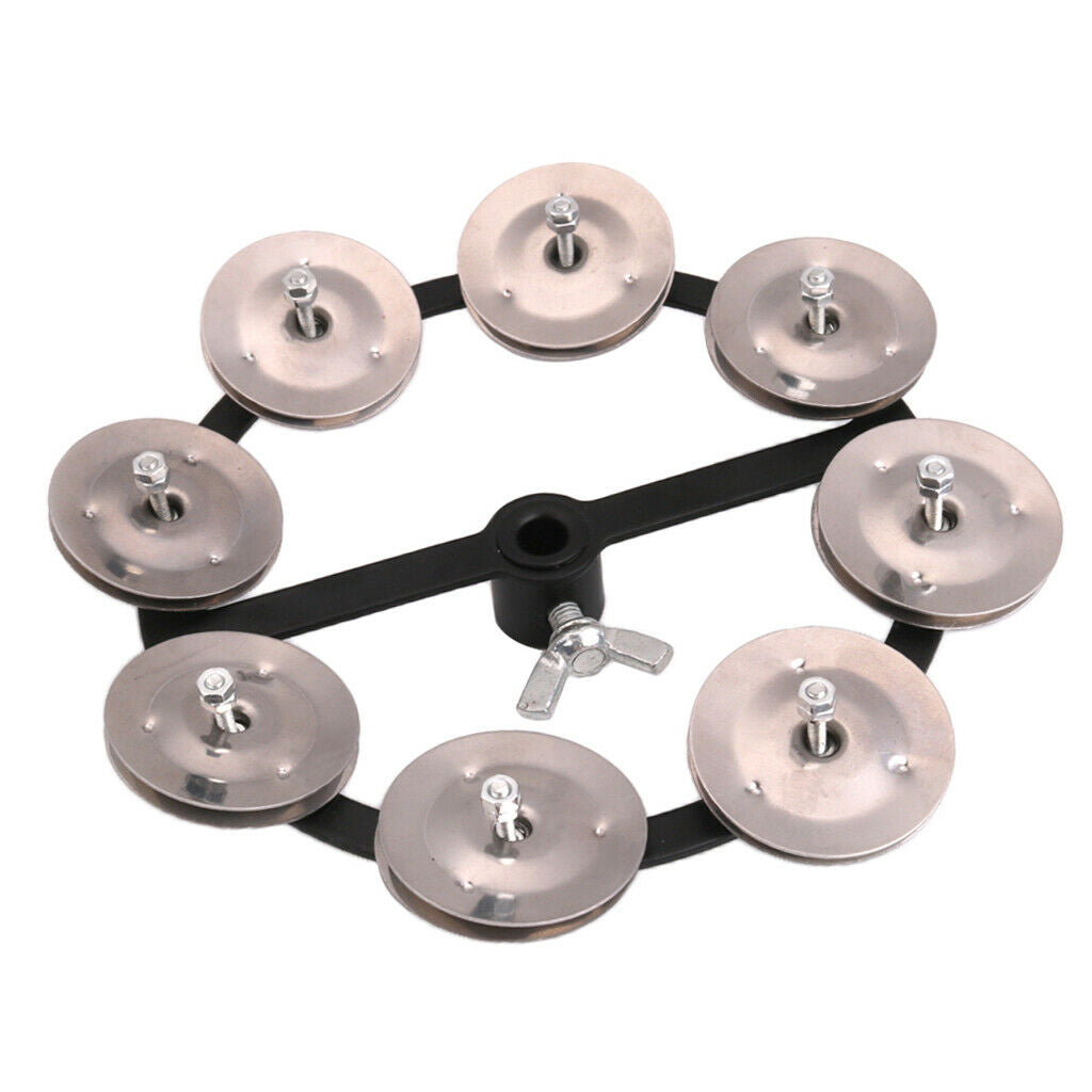 1pc Hi Hat Tambourine With Single Row Steel Jingles Musical Gift