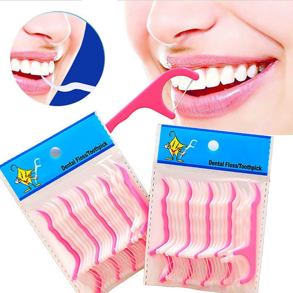 100pcs Dental Floss Flosser Picks Teeth Toothpicks Stick Oral Care Tooth Clean