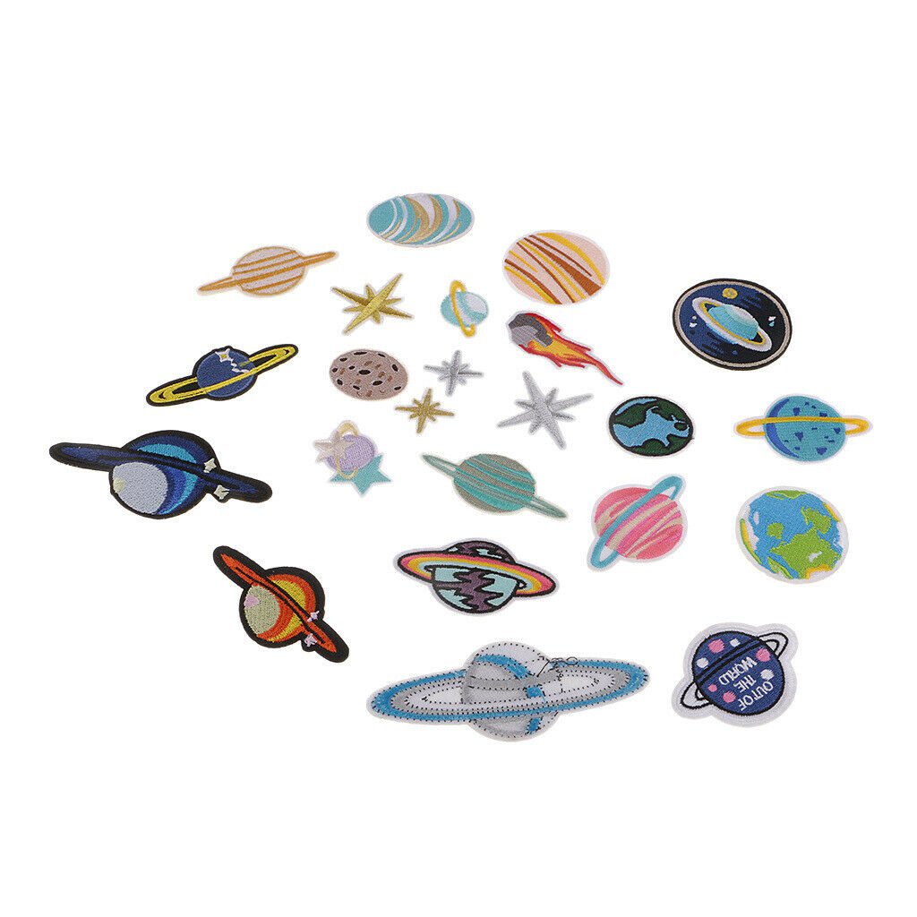 Embroidery Applique Sewing Crafts Patches Self-Adhesive Star /Space Stickers