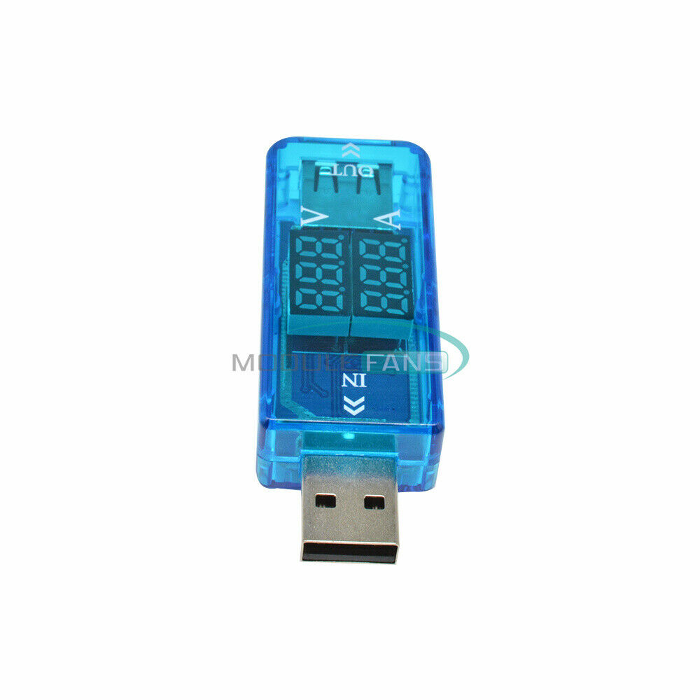 3-digit USB Current Voltage Meter Dual LED 5V Voltmeter Ammeter Power Detector