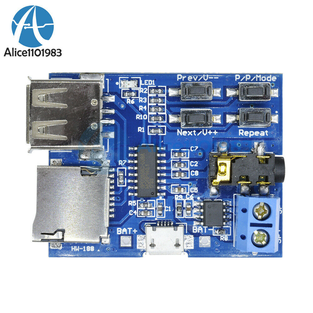 5PCS TF/U disk MP3 Format decoder board amplifier decoding audio Player Module