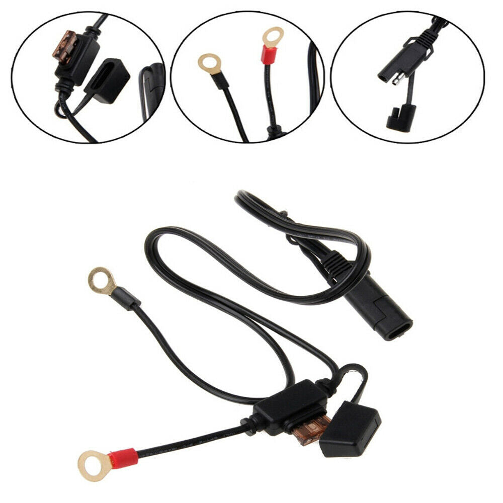 12V Motorcycle Battery Charger Cable Terminal To SAE Quick Disconnect Plug