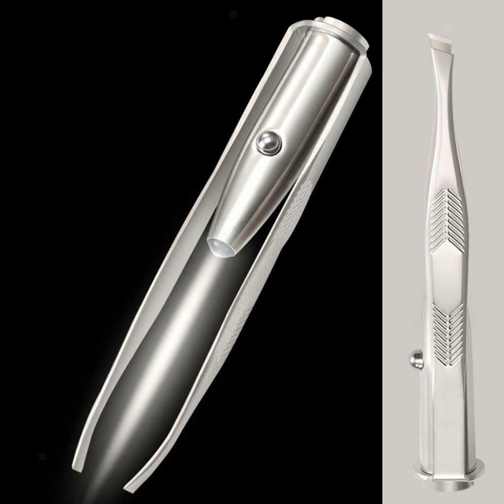 LED Eyebrow Tweezer Eyes Hair Remover Removal Makeup Tool Stainless Steel