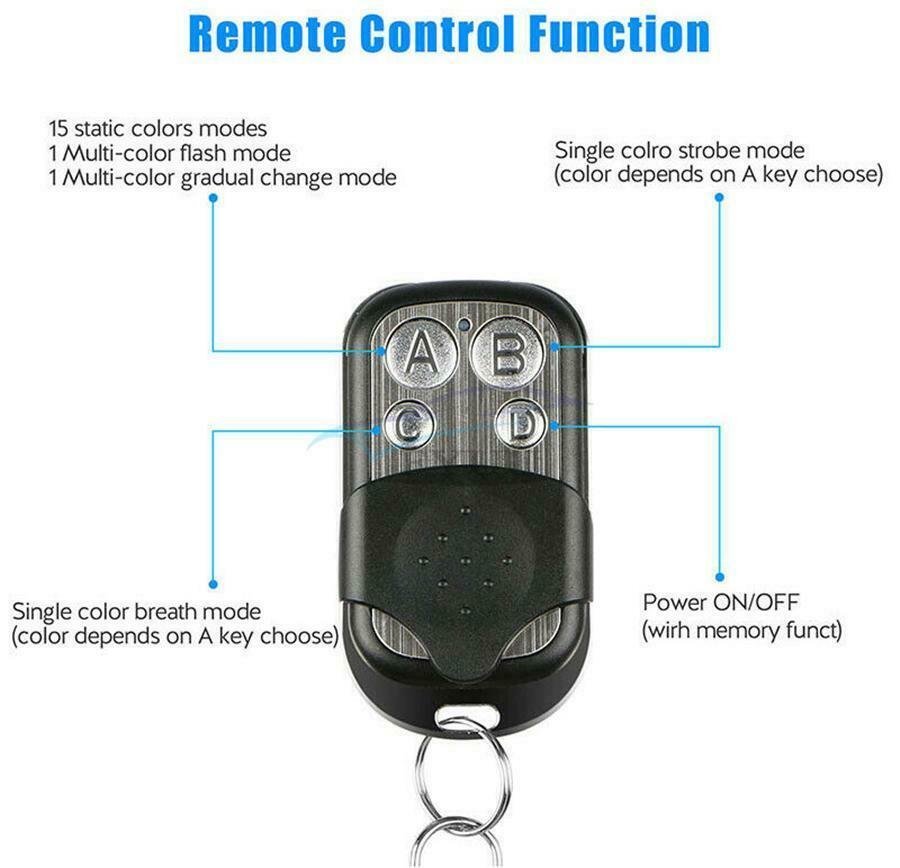 12x Remote Control Car Motorcycle RGB LED Decorative Lights Universal Waterproof