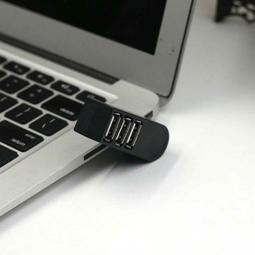 US. 3 Port USB 3.0 Rotating Splitter Adapter Hub For PC Laptop Notebook