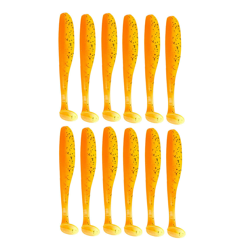24Pcs Swimbaits Paddle Tail Worms Soft Fishing Lures Fishing Shiner Baits