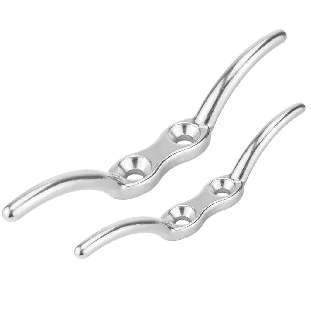 2Pack 4inch, 6inch Boat Open Base Cleats Marine Dock Desk Line Rope Cleat