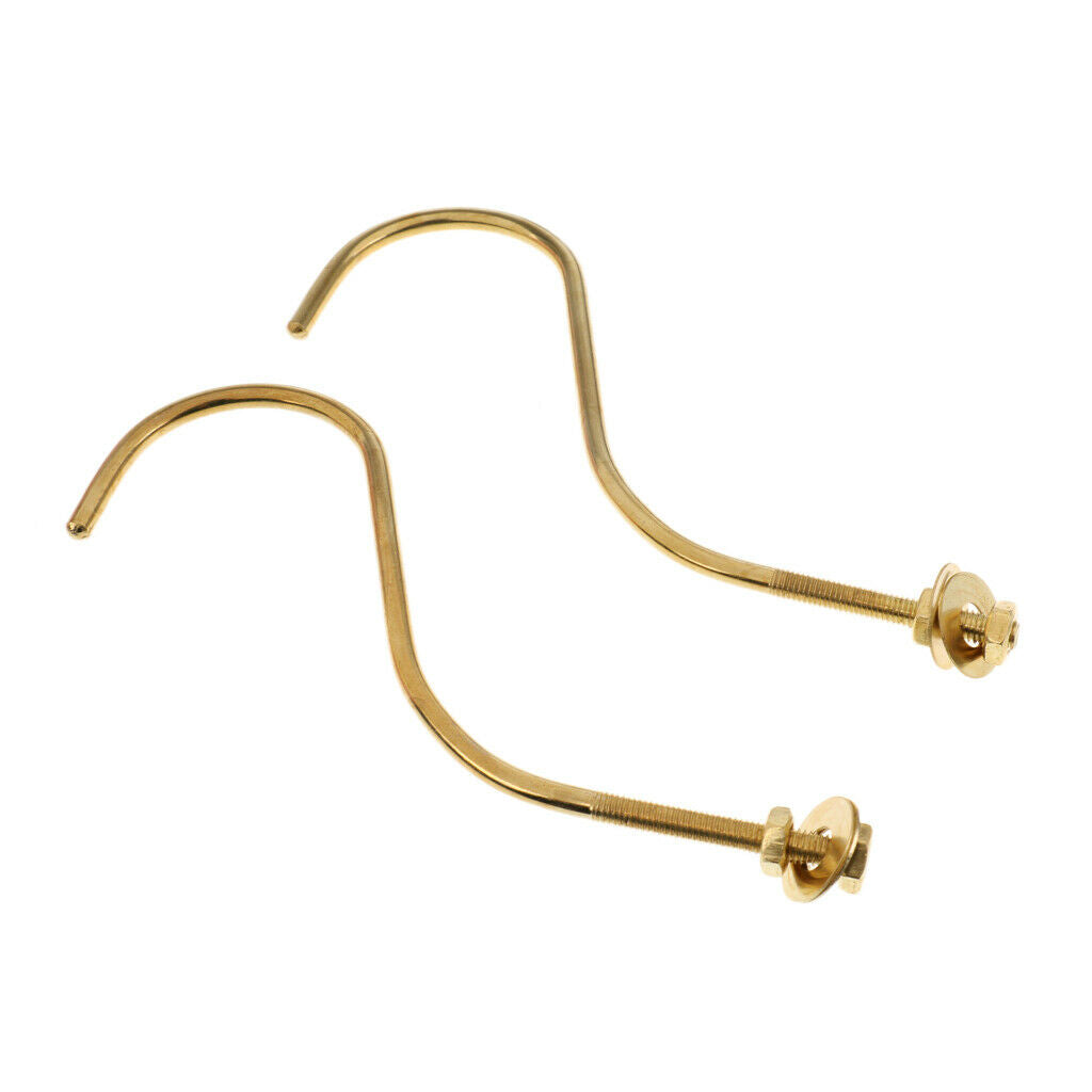 2X 2 Pieces Brass Billiards Snooker Pool Table Edge Hook Cue Racks