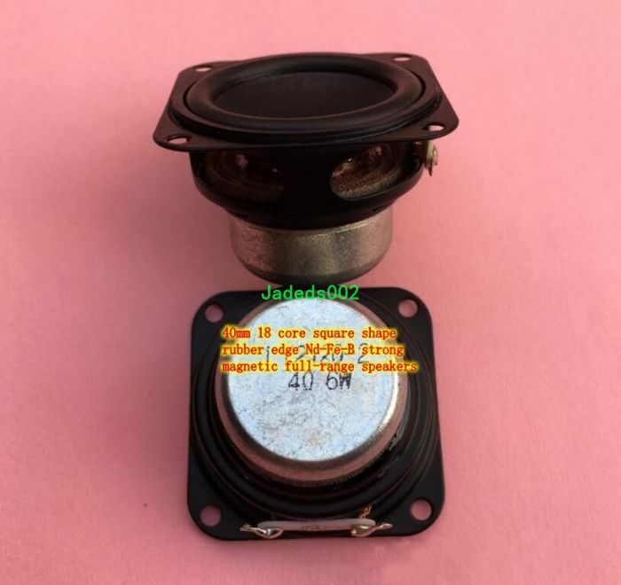 2pcs 40mm 4Ω 6W full-range speaker loudspeaker 4ohm Rubber edge Audio Parts
