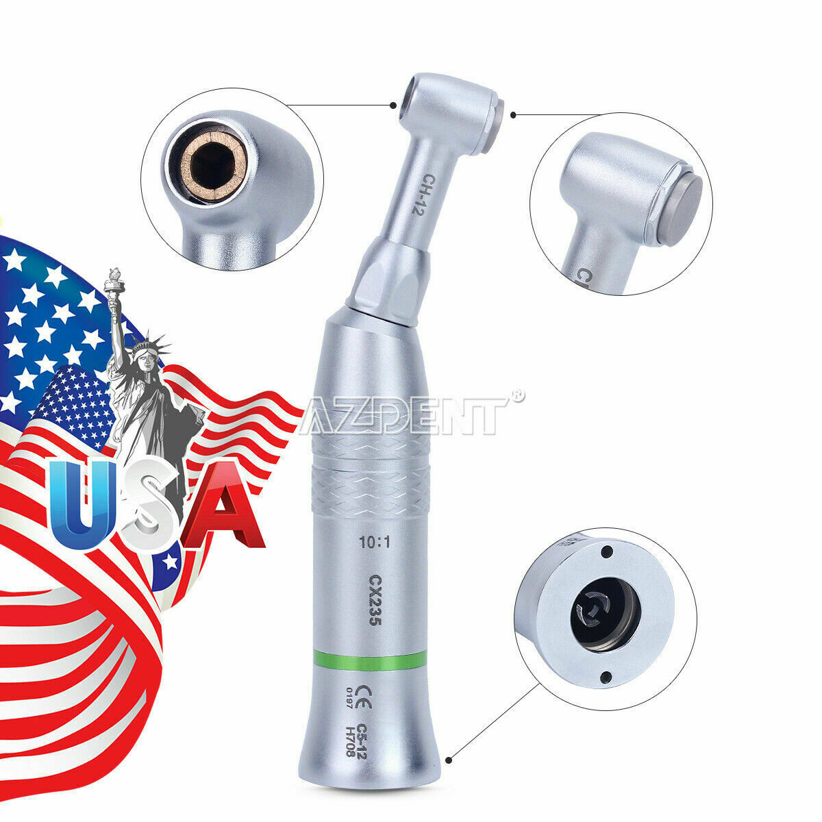 Dental 10:1 Reduce Contra Angle 90º reciprocating Rotate Endo Treatmen Handpiece