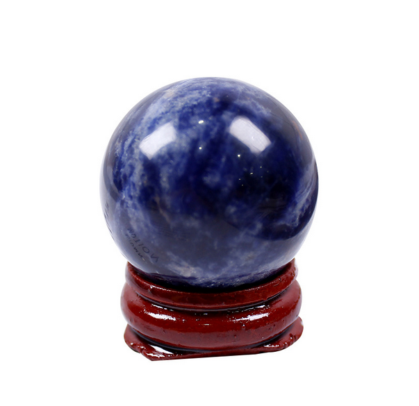 Raw stone natural blue proluta crystal ball home decoration crafts 30-35mm+stand