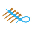 Mini Golf Tee Holder Tool Carrier Clip + 4 Pieces Wood Golf Tees Set Blue