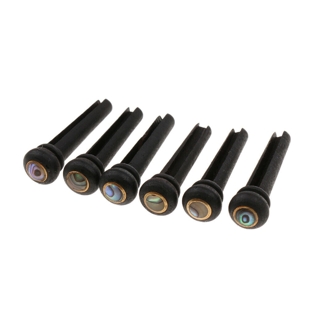 6x Abalone Dot Guitar Bridge Pins for Acoustic Guitar Part Accessories 30mm