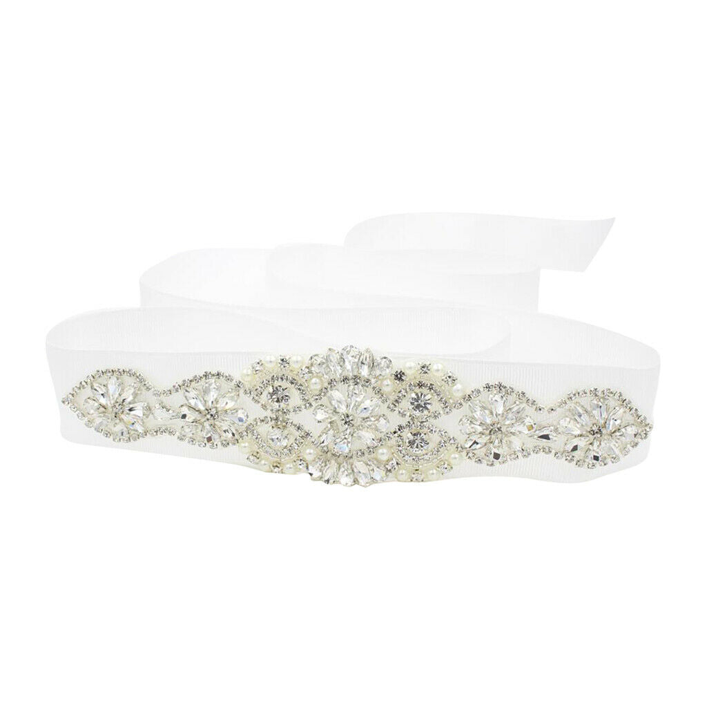 Womens Crystal Rhinestone Bridal Belt Sashes for Prom Gown Evening Dress