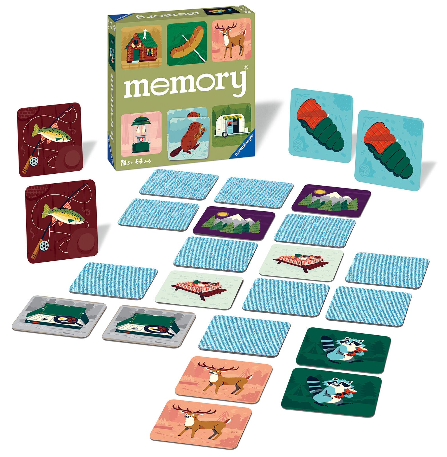 20613 Ravensburger Camping Adventures Large Memory Snap Match Game Children 3yr+