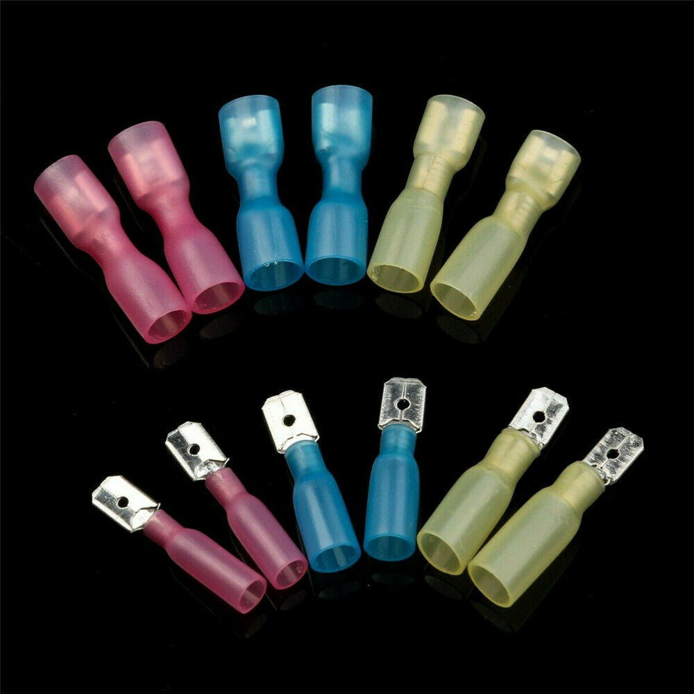 100 Pcs Terminal Box Mounted Heat-Shrinkable Connector Bullet-To-Terminal