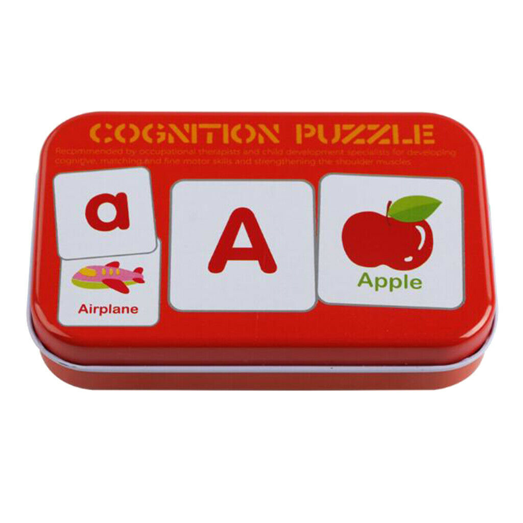 Alphabet Cognition Flash Cards Upper Case and Lower Case With Pictures, Early
