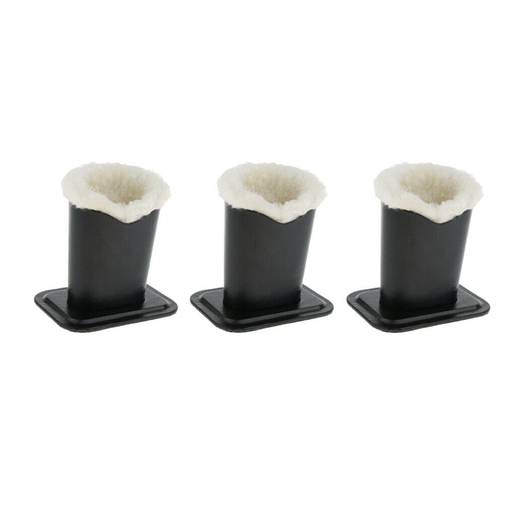 Pack of 3 PU Leather Plush Lined Upright Eyeglasses Holder Stand Pen Holder