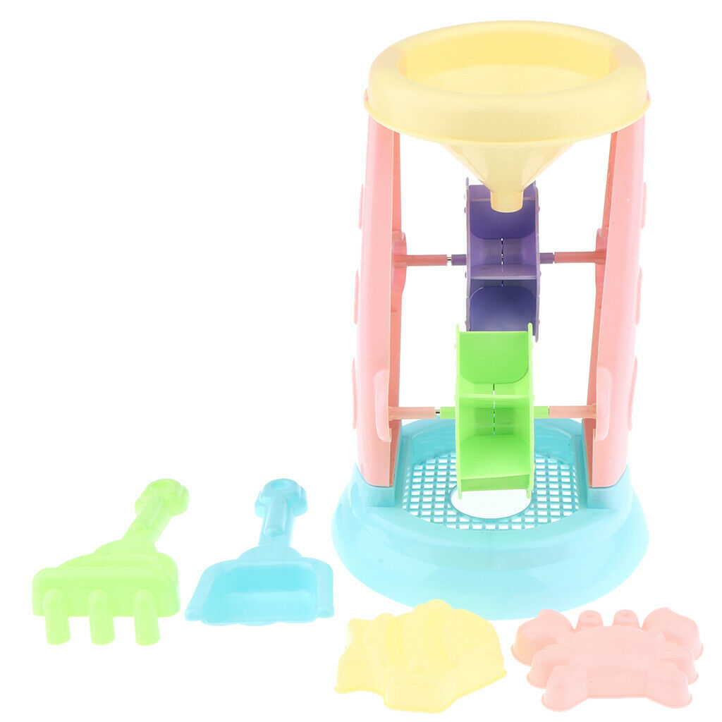 5 Pieces Beach Sand Toys Set - Sandbox Water Wheel Sandglass, Shovel and Animal
