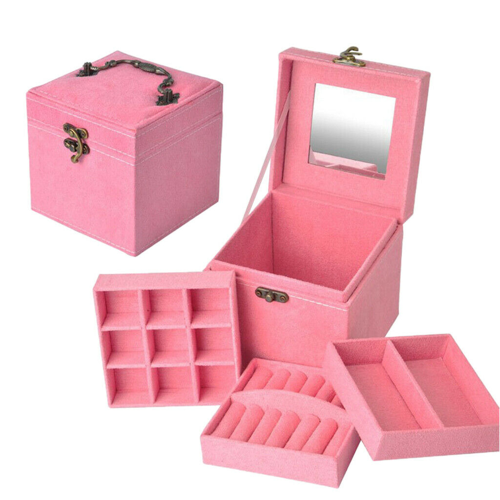 Luxurious Large Velvet Jewelry Box Case Storage Holders