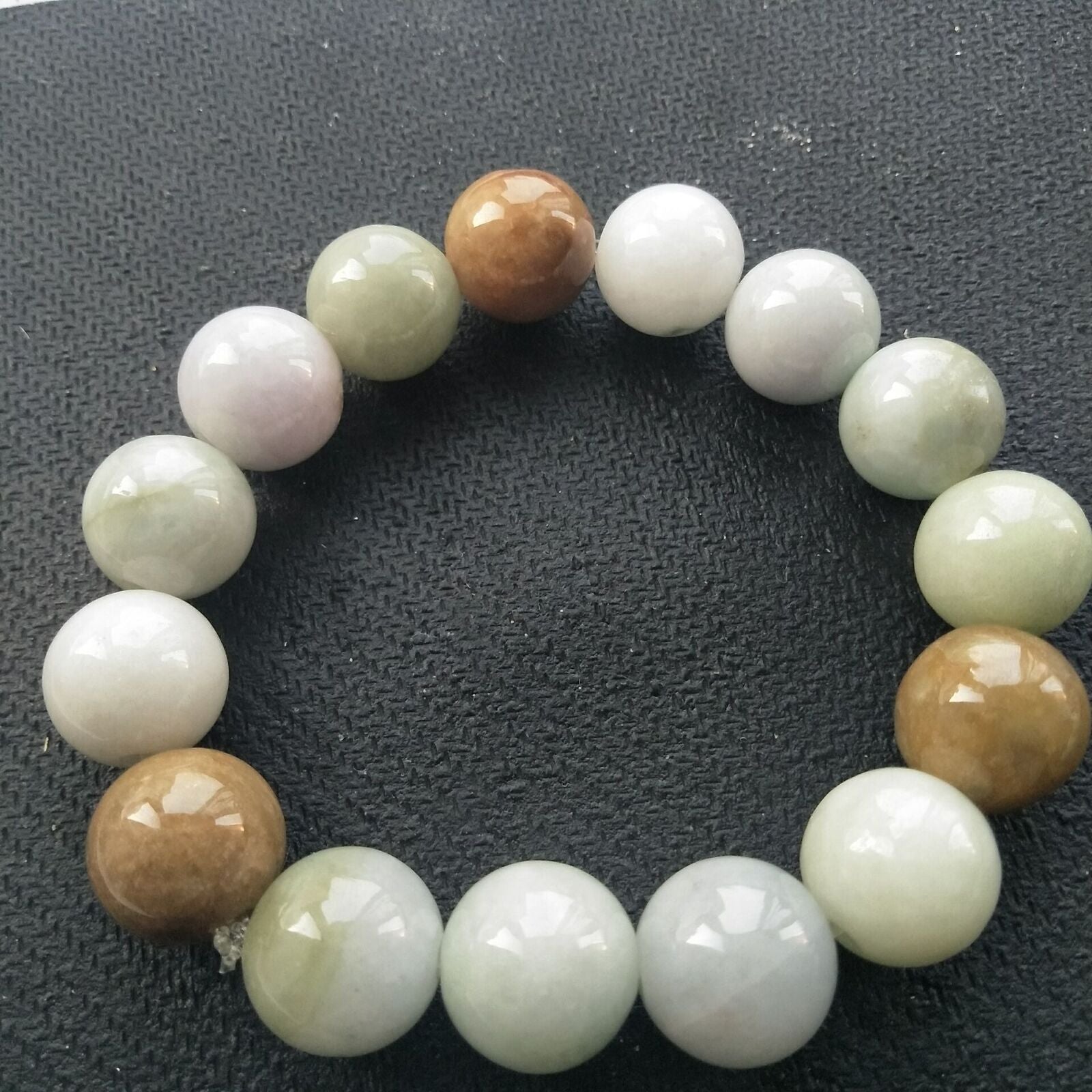 100% Natural Grade A Jade Jadeite 12-13mm Beads Bangle Bracelet AA+
