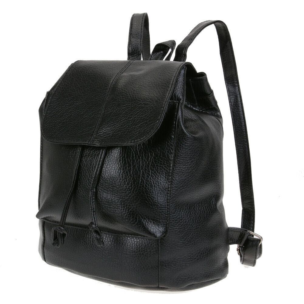 Leisure PU Leather Multi-Function Women Travel Backpack Schoolbag @