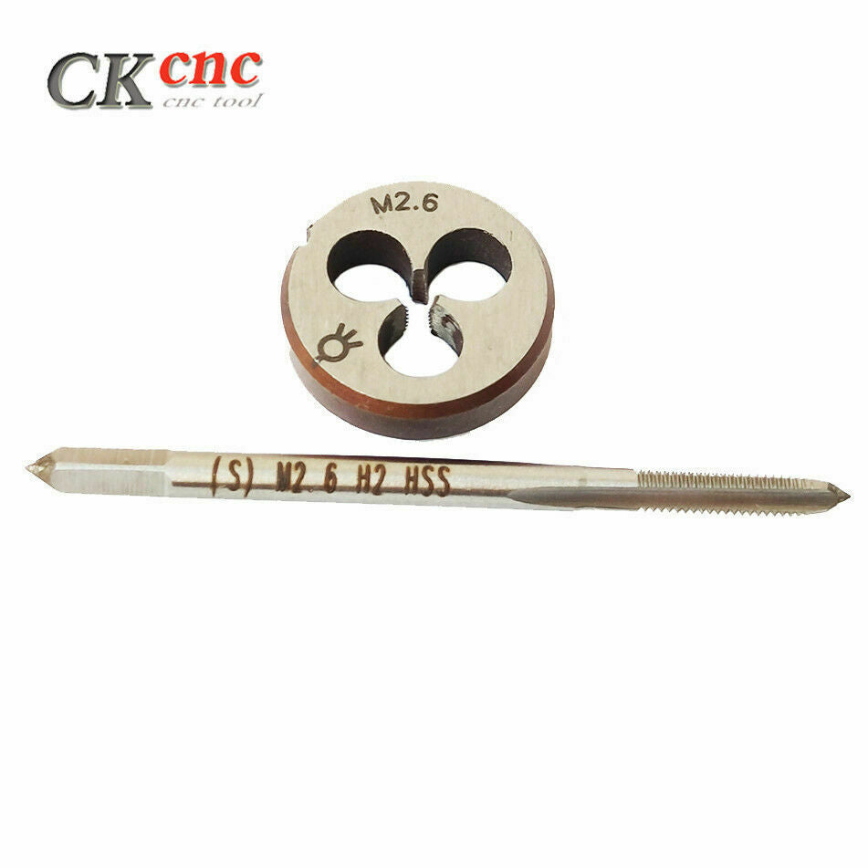 Tap + Die M2.6 *0.45 Thread Tap And Round Thread Die Right Hand HSS Taper
